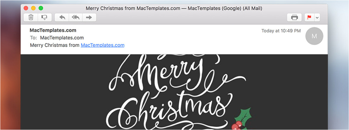 new christmas card email template for apple mail stationary