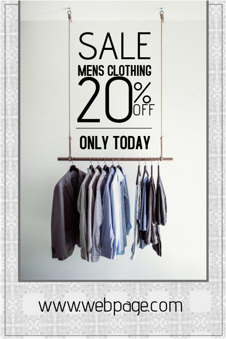 mens clothing sale portrait flyer template