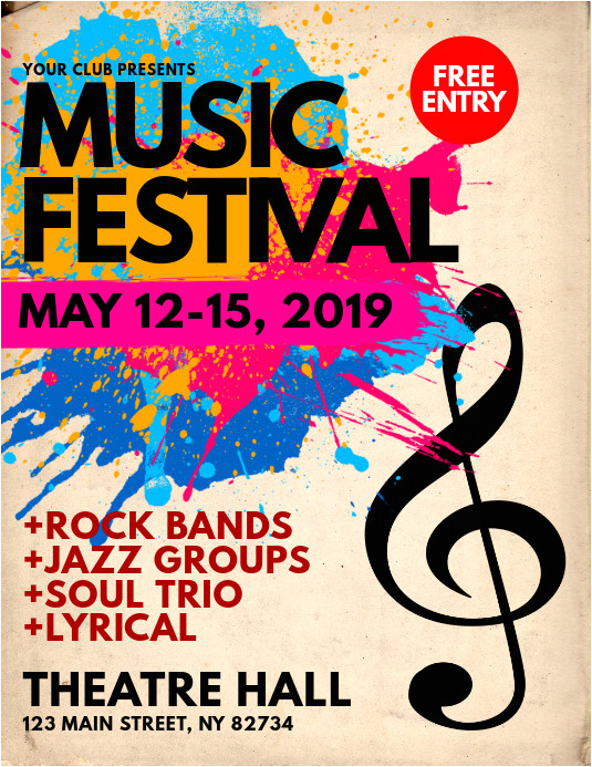 music festival flyer template