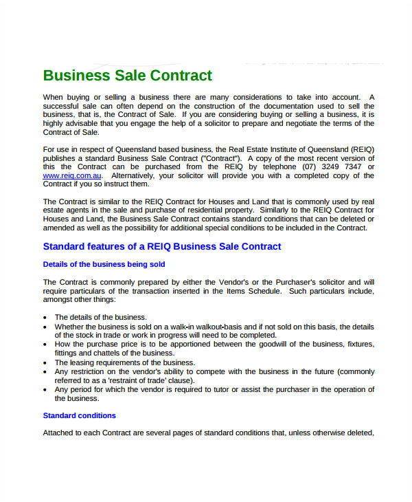 sales contract templates