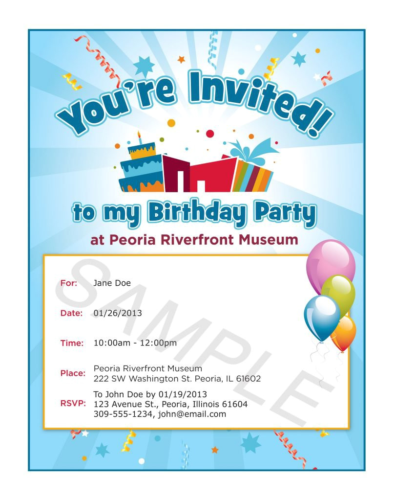 free email birthday party invitation templates ctsfashion com word