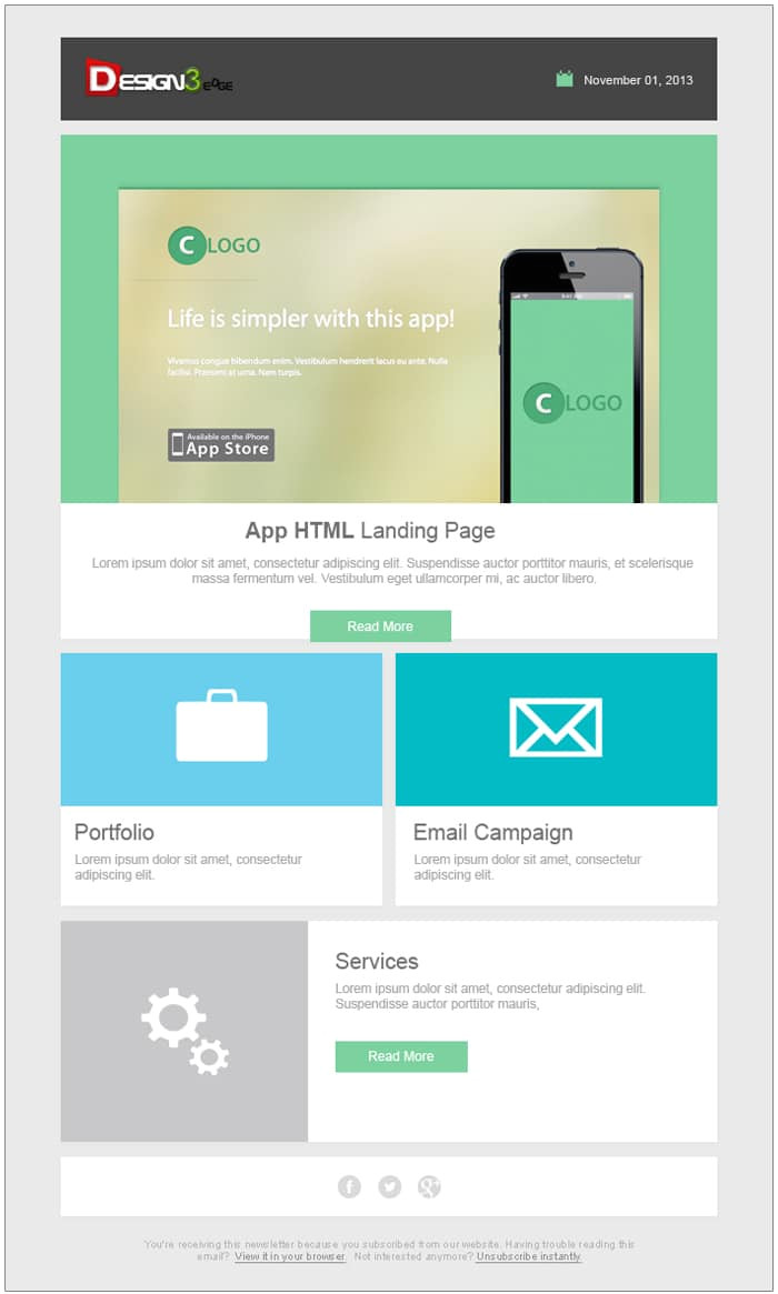 Free Email Template Design software Free Email Newsletter Templates Psd Css Author