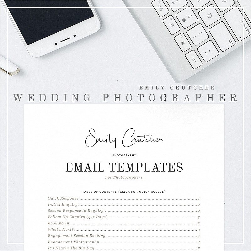wedding photographer email templates