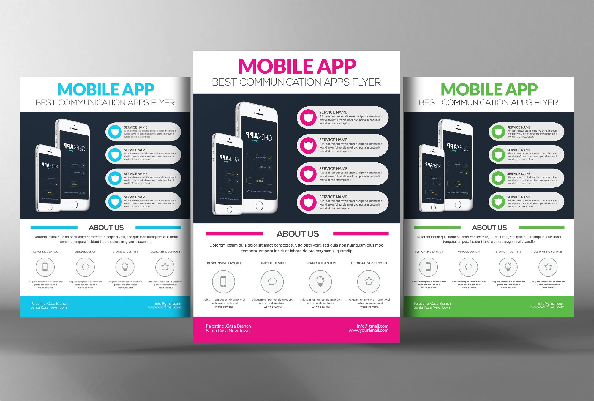 Free Flyer Design Templates App Mobile App Flyer Template Flyer Templates Creative Market