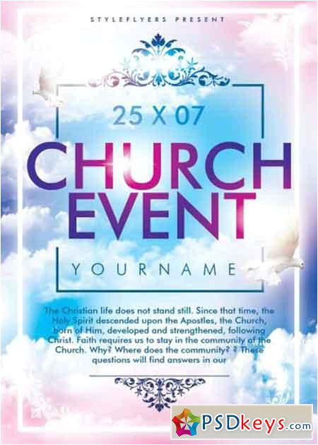 Free Flyer Templates for Church events Church event Psd Flyer Template Free Download Photoshop