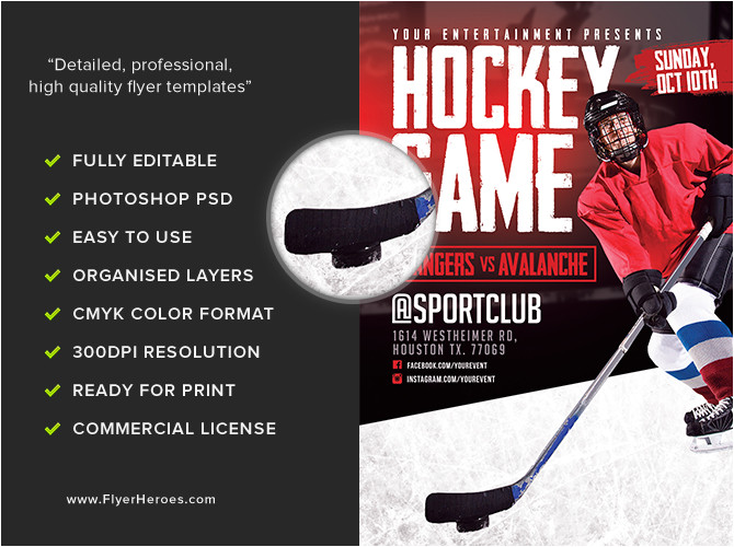 hockey game flyer template