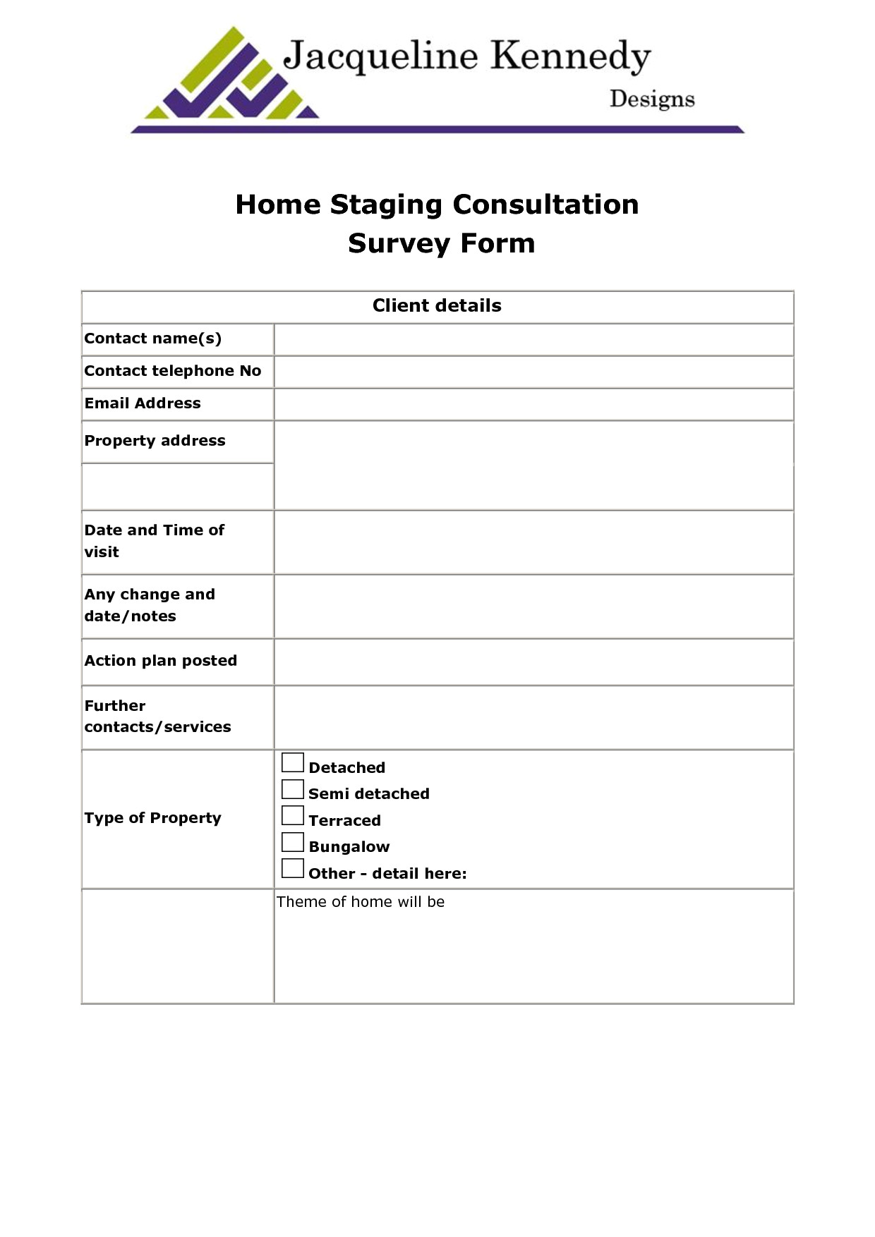 interior design consultation checklist