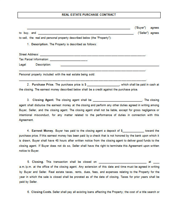 Free House Sale Contract Template 14 Real Estate Contract Templates Word Pages Docs