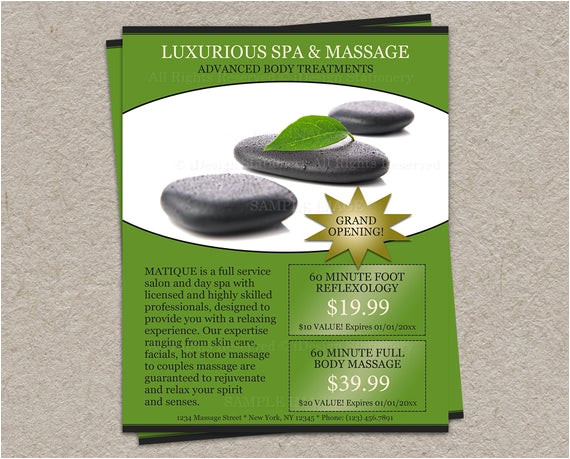 printable coupon flyer template massage