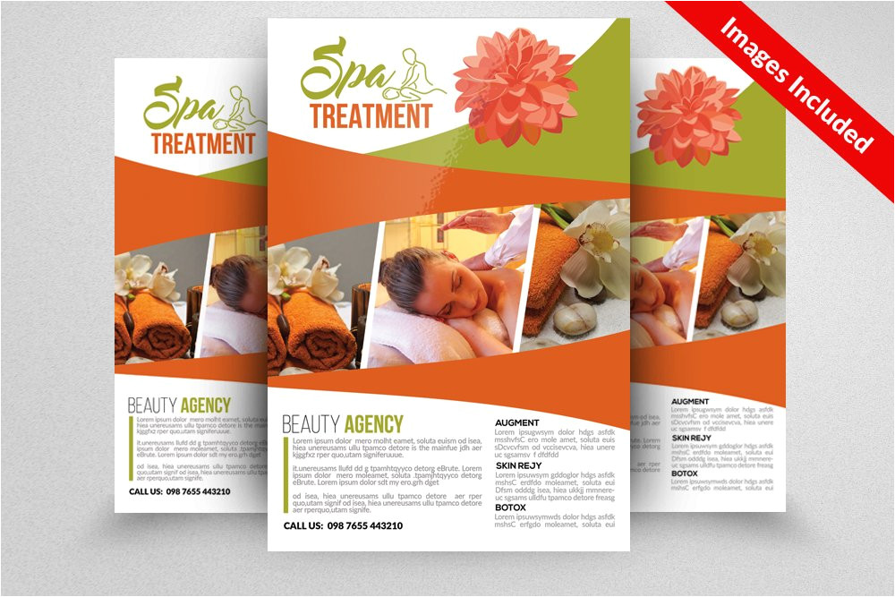 732290 spa beauty massage flyer