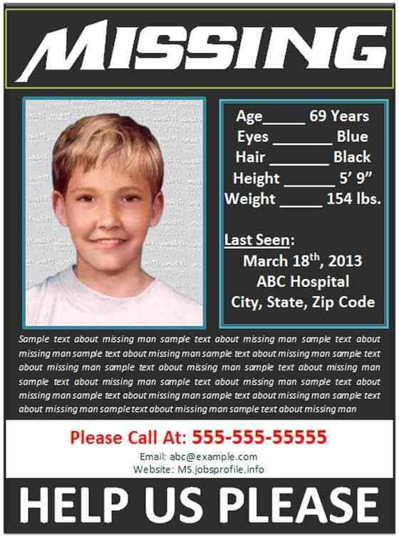 missing person poster