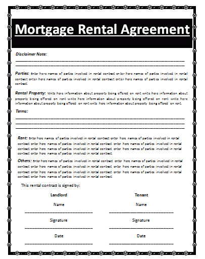 mortgage agreement template