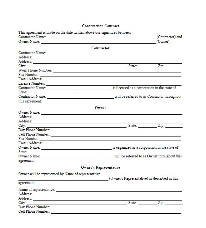 Free Online Contracts Templates 40 Great Contract Templates Employment Construction