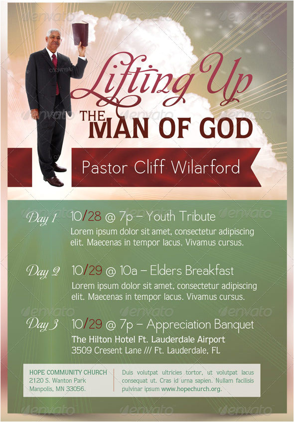 pastor appreciation church flyer template 330540768
