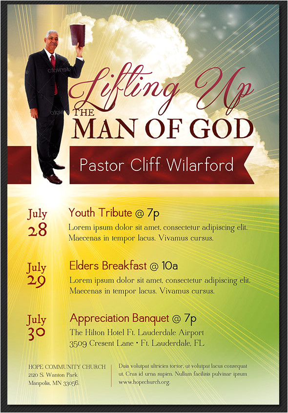 pastor appreciation church flyer template 330540768