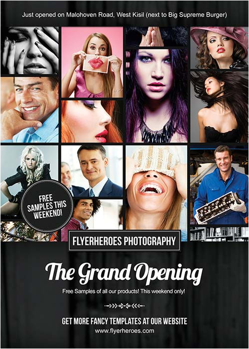 free download grand opening photography flyer template photoshop