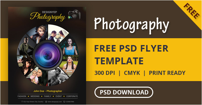 free photography flyer psd template