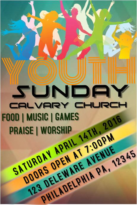 youth church flyer template