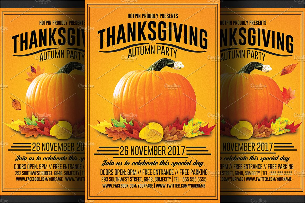 354980 thanksgiving flyer template