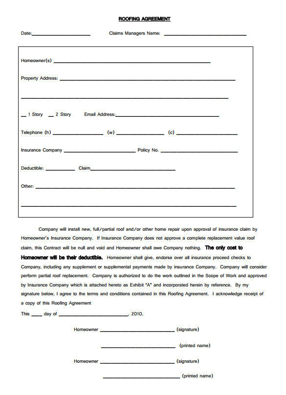 Free Roofing Contract Template 15 Roofing Contract Templates Word Pdf Google Docs