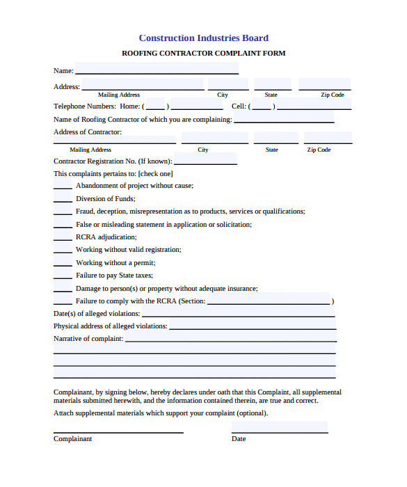 roofing contract template