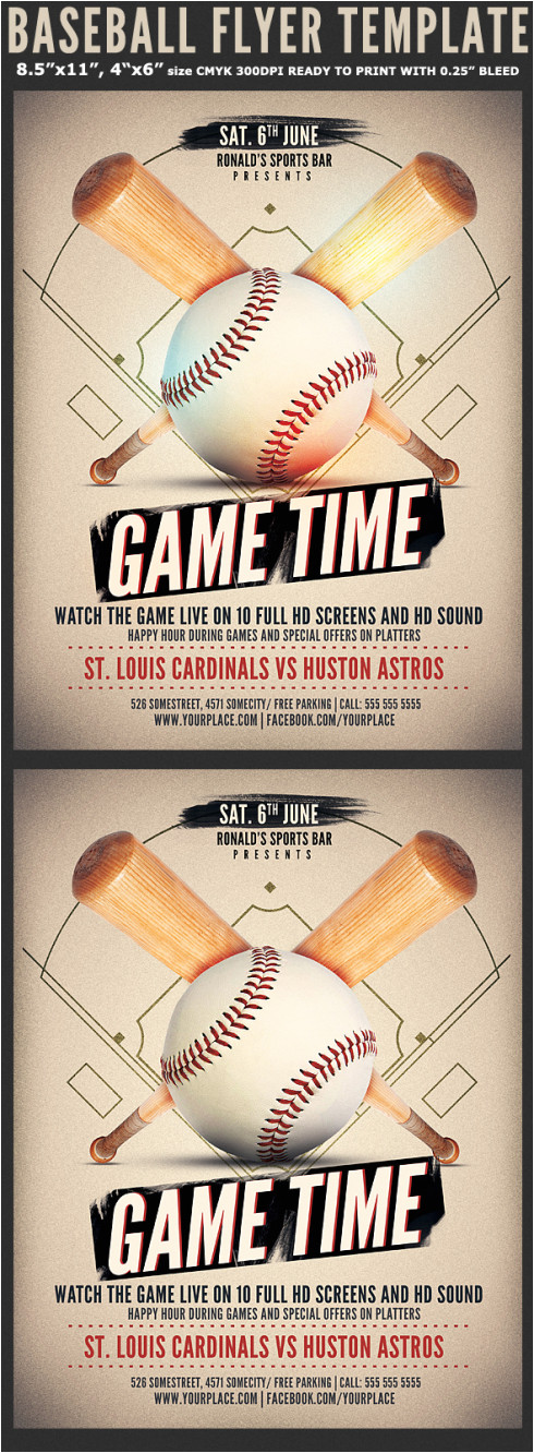 baseball game flyer template