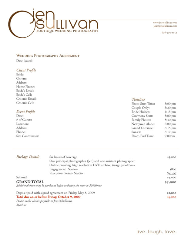 Free Wedding Photography Contract Template Uk 5 Free Wedding Photography Contract Templates