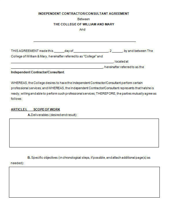 consultant contract template
