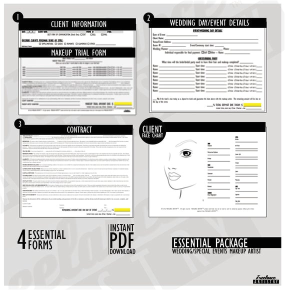 Freelance Makeup Artist Contract Templates Freelance Makeup Artist Contracts Essential Package Instant