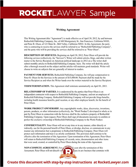Freelance Writer Contract Template Freelance Writer Contract Template with Sample