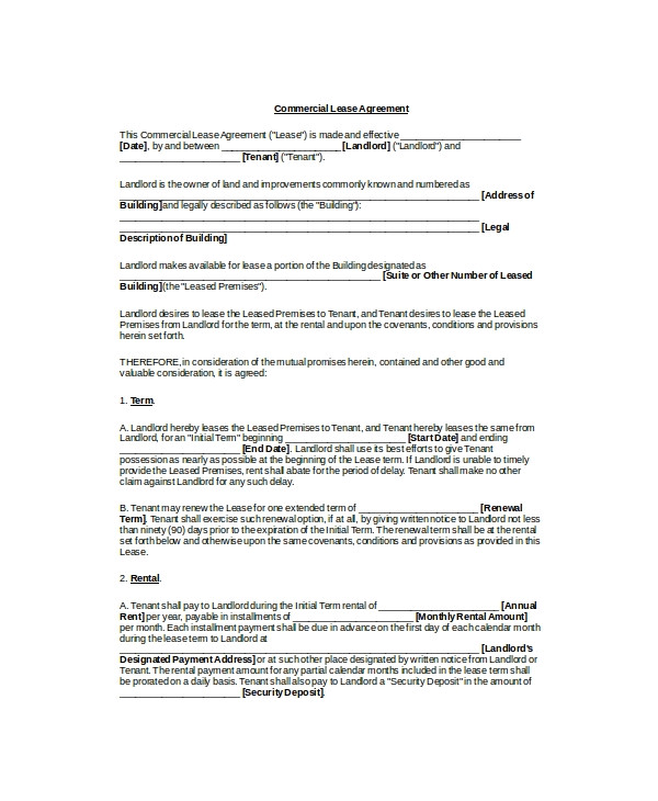 rental lease template
