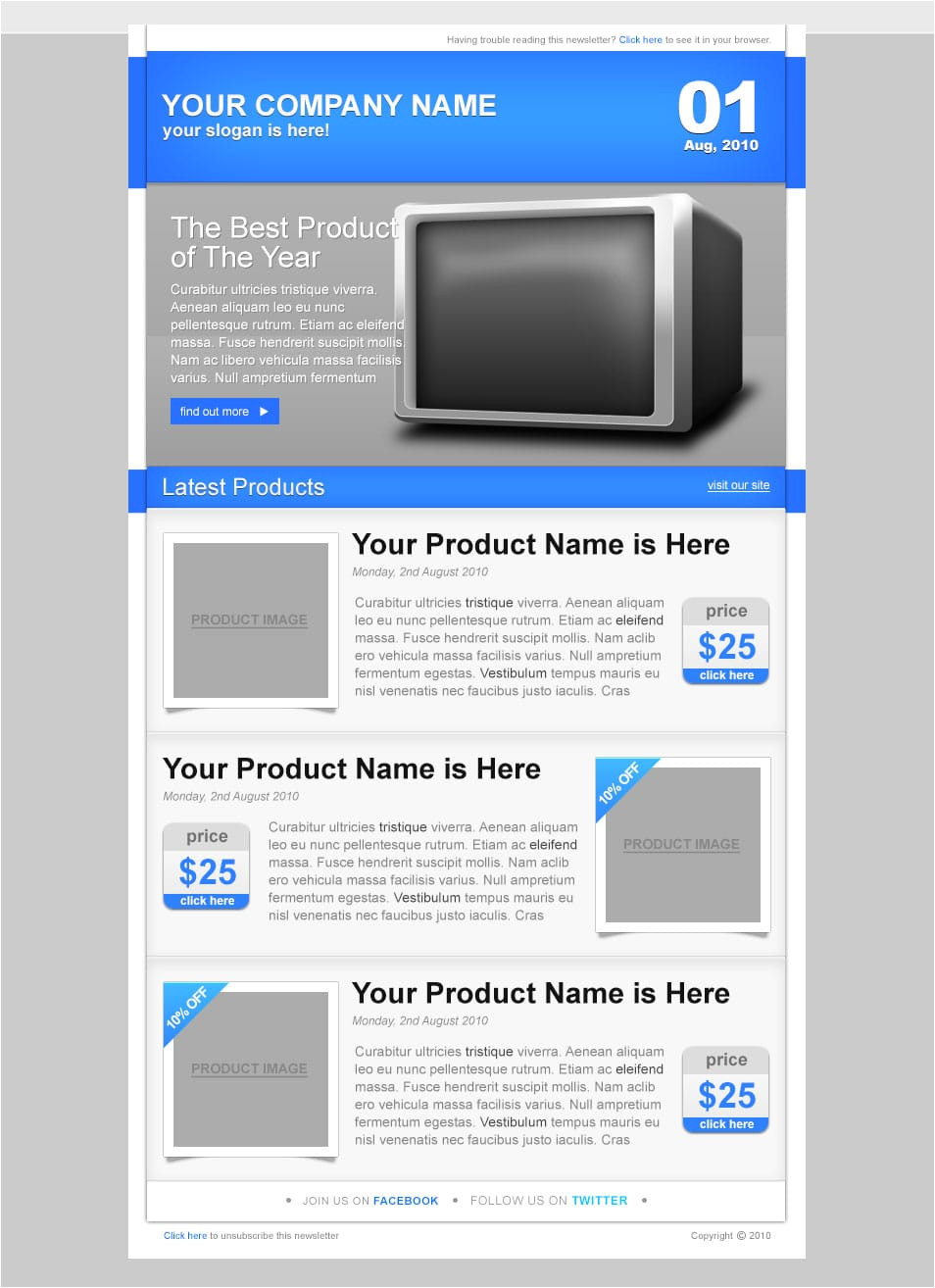 free email newsletter design templates