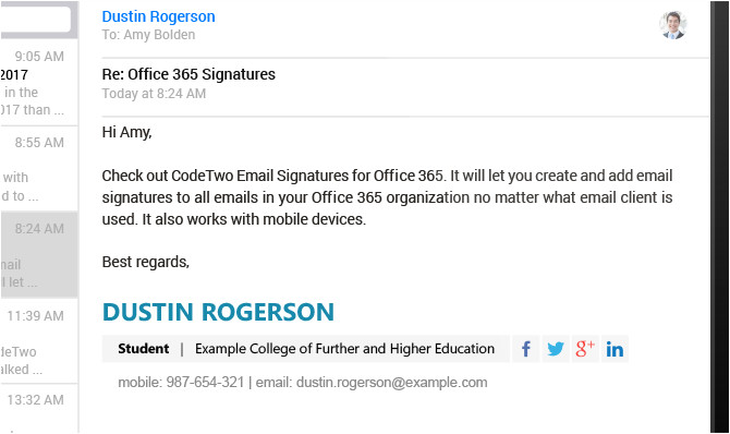 email signatures for students