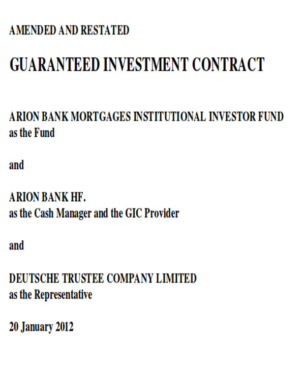 investment contract agreement