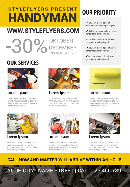 handyman business free flyer template