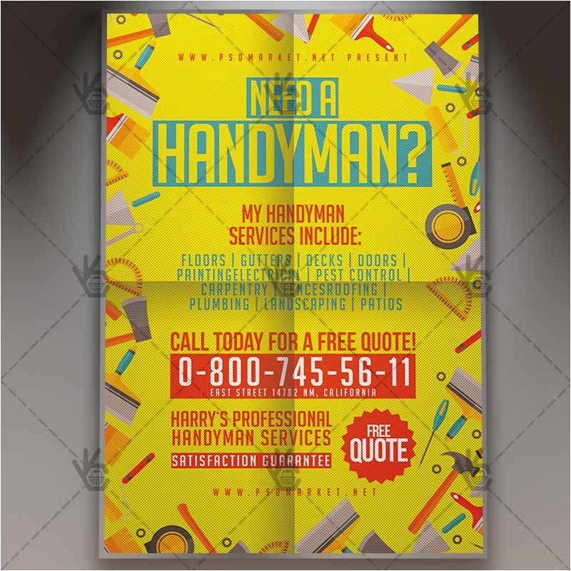 handyman flyer community psd template