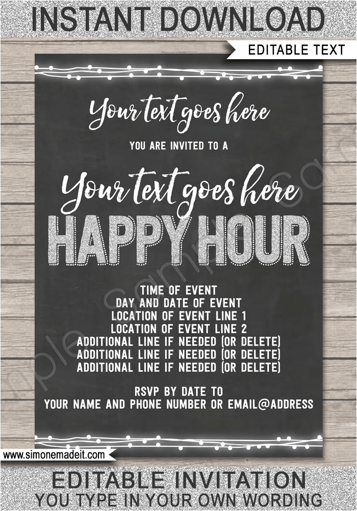 happy hour invite template
