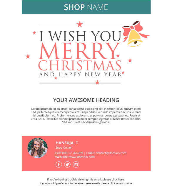 sample holiday email