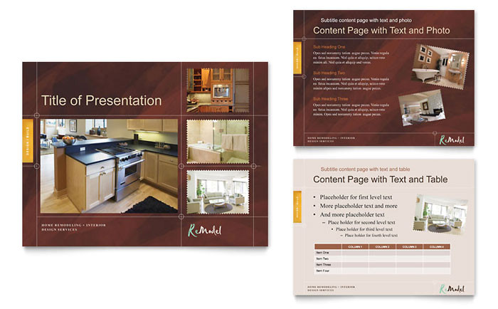 home remodeling powerpoint presentation template design co0062501