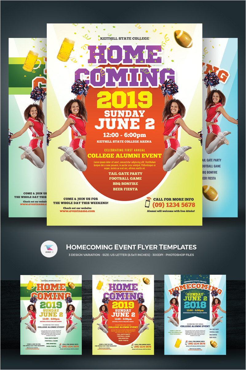 homecoming event flyers corporate identity template 71796