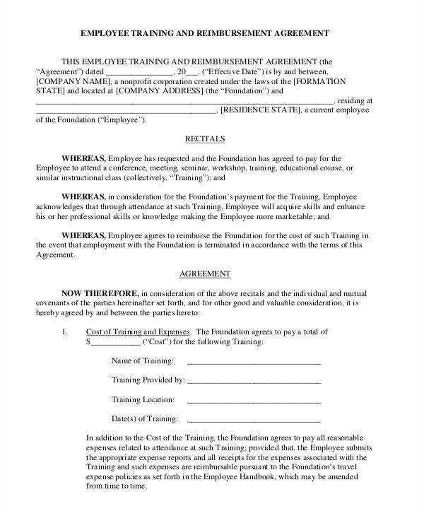 training contract template