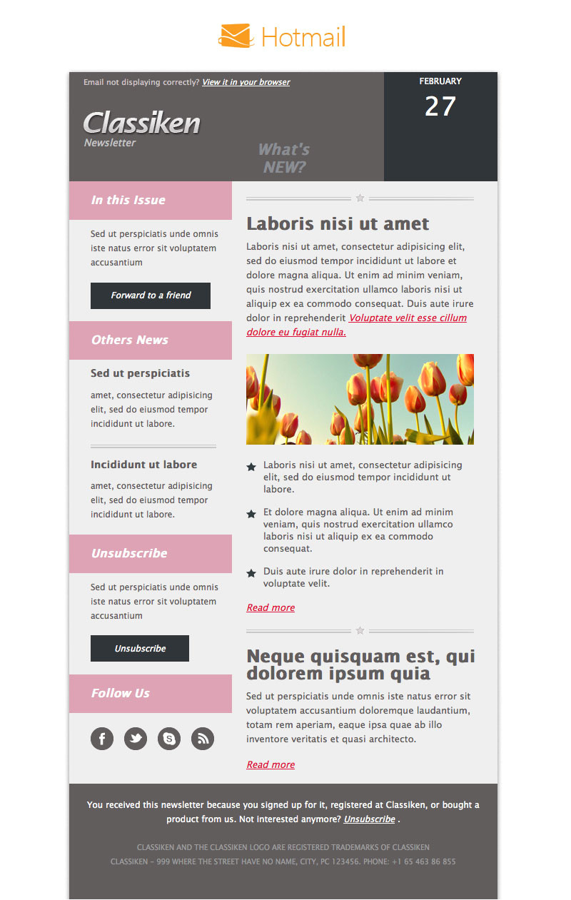 classiken html newsletter template