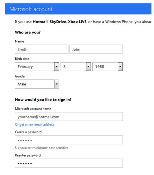 creating the msn hotmail sign up new account successfully