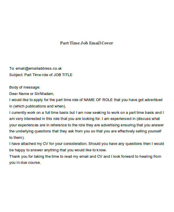 email cover letter
