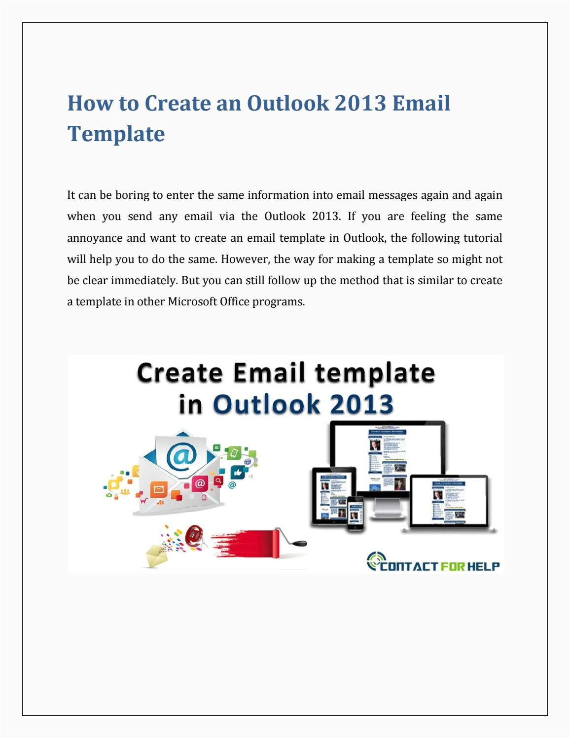 create an email template in outlook