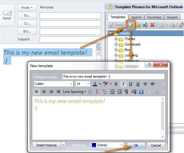 create email templates outlook
