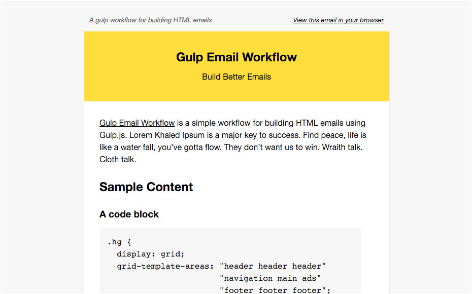 a gulp workflow for building html email