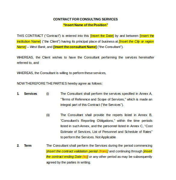 How to Create A Contract Template 21 Contract Agreement Templates Word Pdf Pages Free