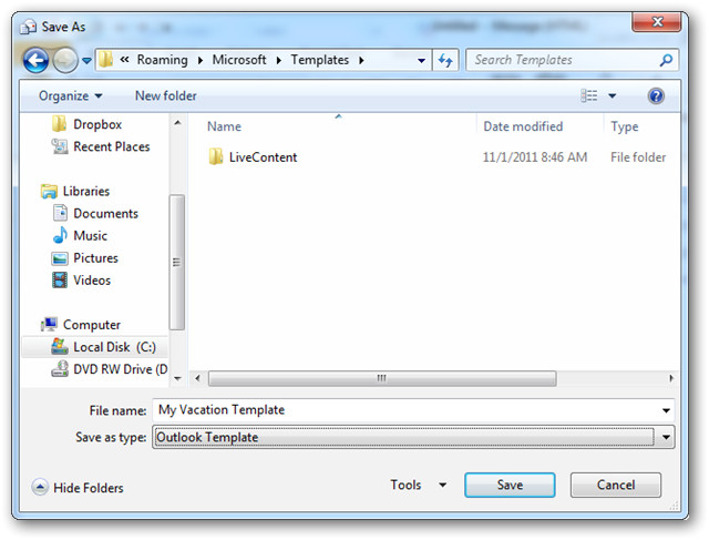 how to create and use templates in outlook 2010