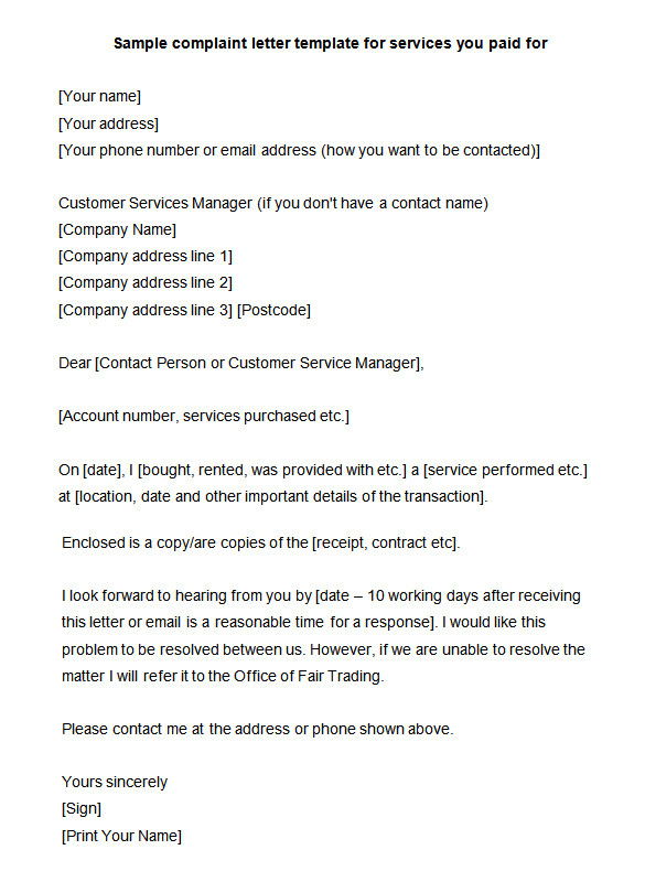 How to Write A Complaint Email Template 49 Complaint Letter Templates Doc Pdf Free Premium